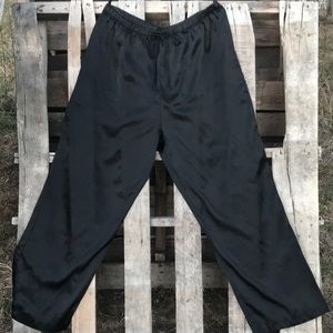 Black Satin Sleep Pants